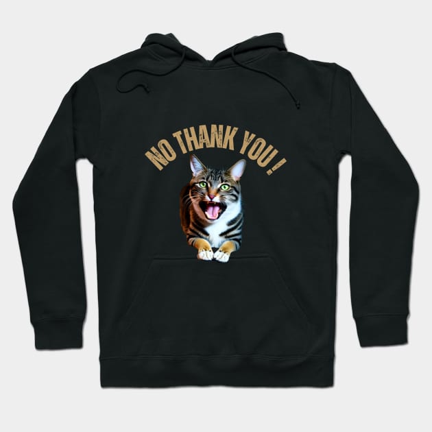 No Thank You Says The Cat Hoodie by Dippity Dow Five